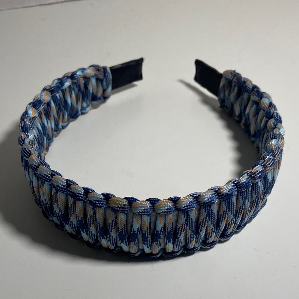 Blue and Beige Paracord Braided Headband